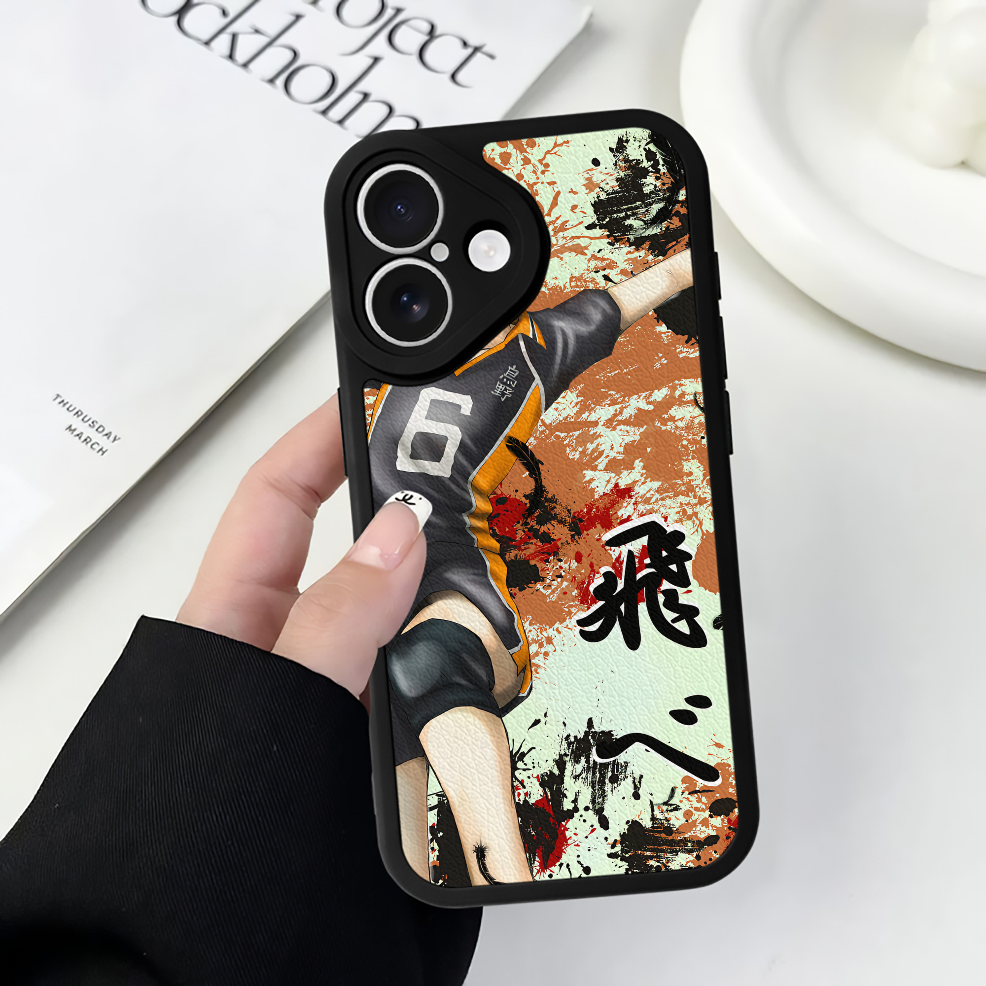 （画像用） ハイキュー!! Haikyu!! 【iPhone 16シリーズ対応】シリコンスマホケース（レザー調） 材質：シリコン